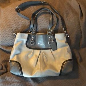 Coach grey bag with silver hardware